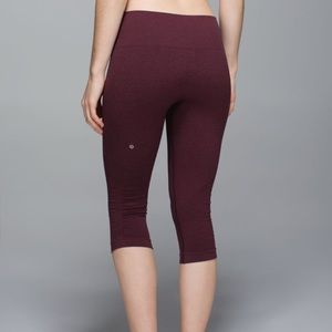 Maroon Lululemon Flow Crop Leggings